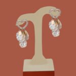 Golden CZ Heart Dangler Earrings