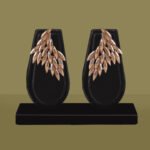 Korean Crystal Leaf Statement Earrings
