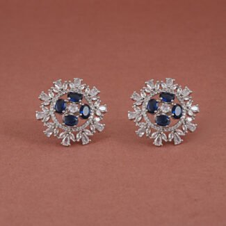 Silver CZ Stud Earrings