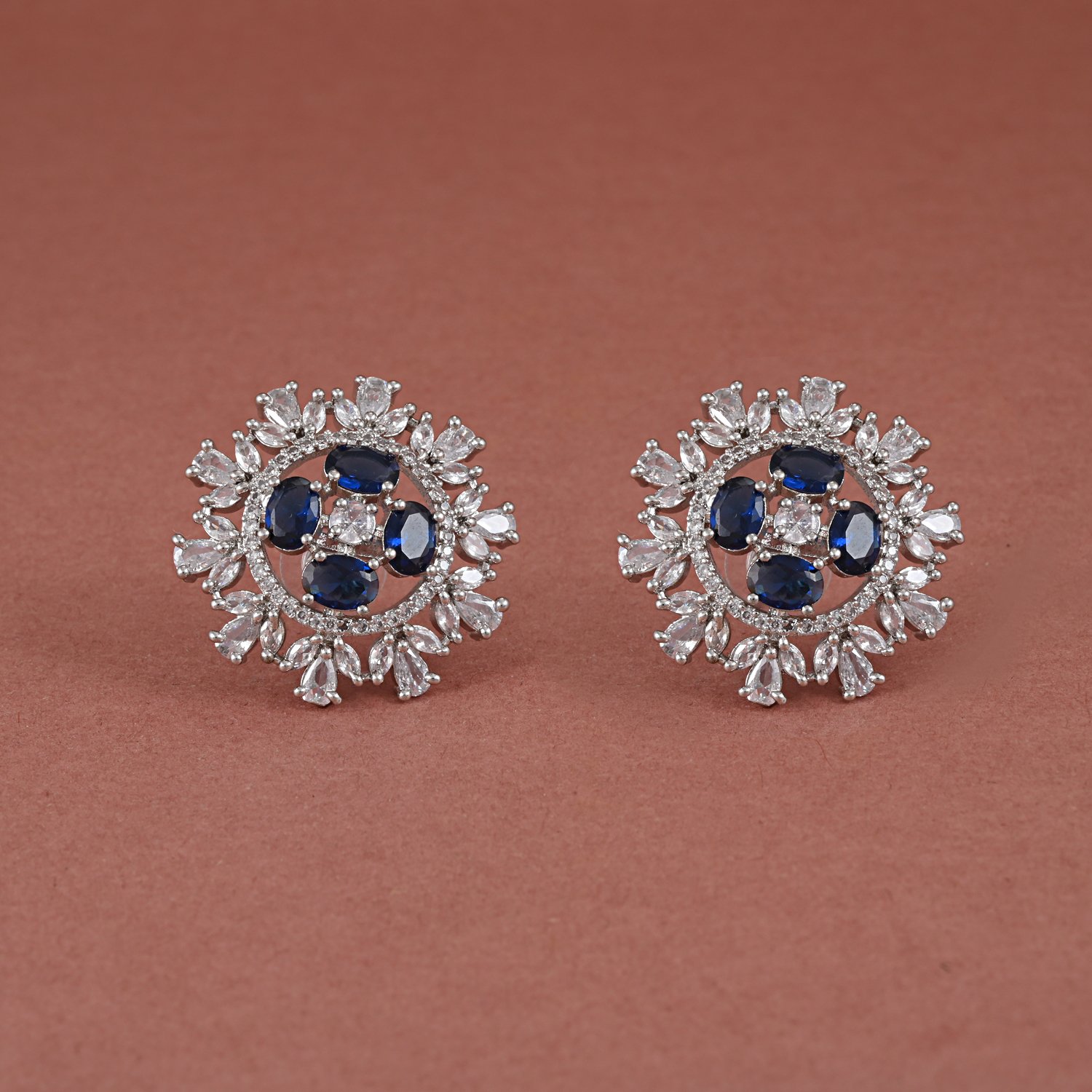74 Silver CZ Stud Earrings