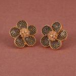 Floral CZ Stud Earrings