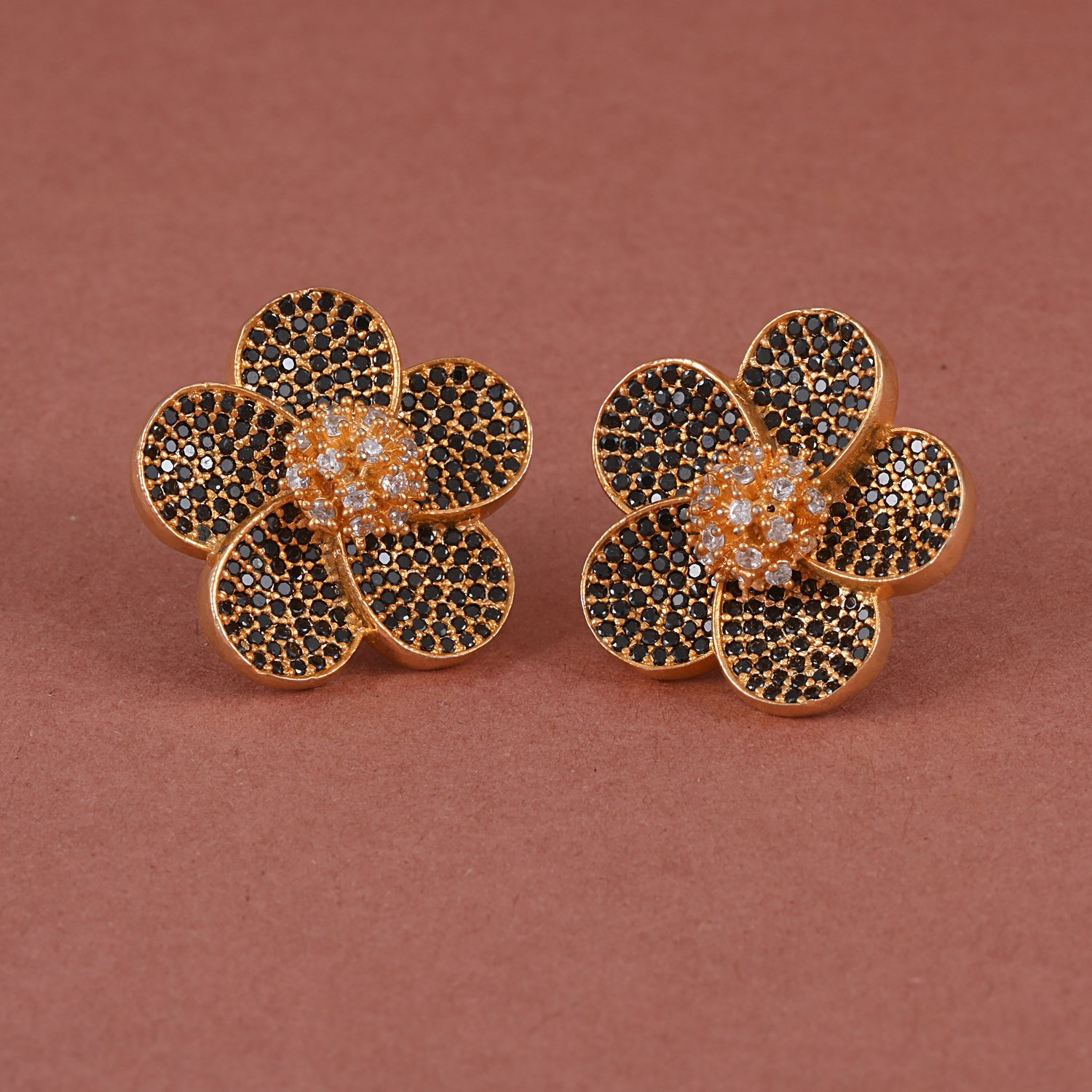 75 Floral CZ Stud Earrings