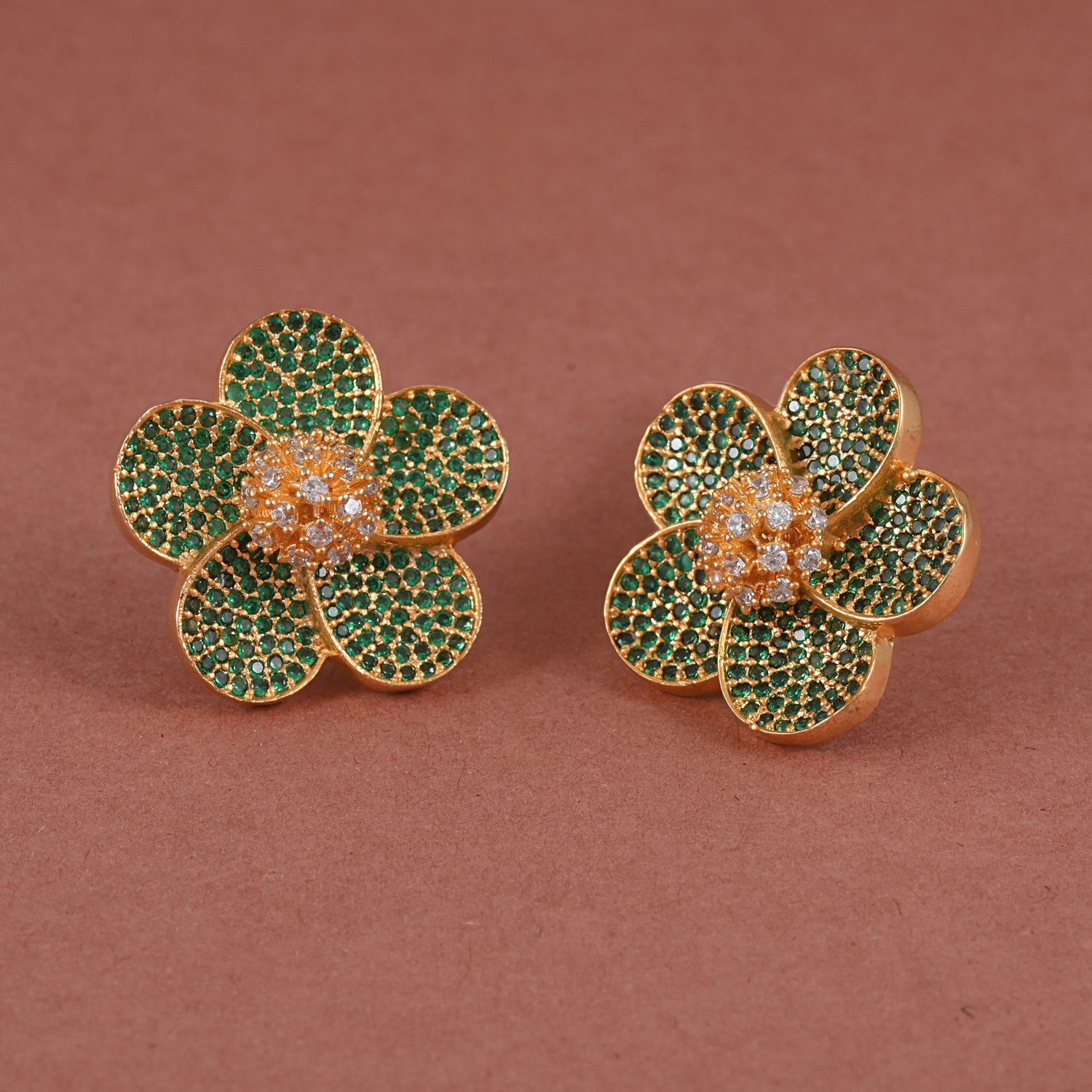 76 Floral CZ Stud Earrings
