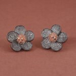 Floral CZ Stud Earrings