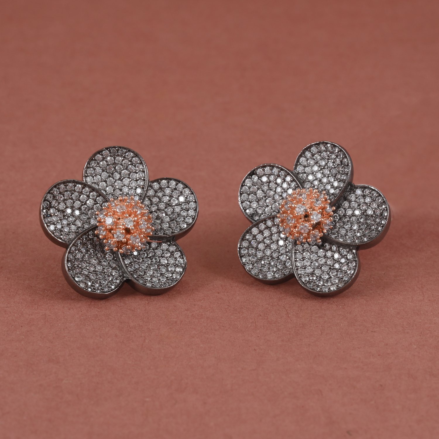 77 Floral CZ Stud Earrings