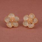 Floral CZ Stud Earrings